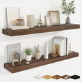 fuqing Floating Shelves for Wall, Bathroom Shelf Wall Mounted for Storage, Shelves with Invisible Bracket for Bedroom, Kitchen, Living Room, Farmhouse Small Book Shelf, 40 Inch Set of 2, Walnut