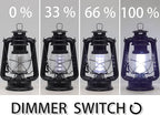 YAKii LED Vintage Lantern Metal Hanging Hurricane 12 LED Dimmer Switch Cold White Battery Operated Power Outage Indoor Camping Lighting Outdoor Brooklyn (Black 2 Pack)