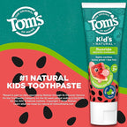Tom’s of Maine Watermelon Wiggle Kids Toothpaste with Fluoride, Kids Natural Toothpaste, For Children Ages 2 and Up, Helps Prevent Cavities, 5.1 Oz 3 Pack