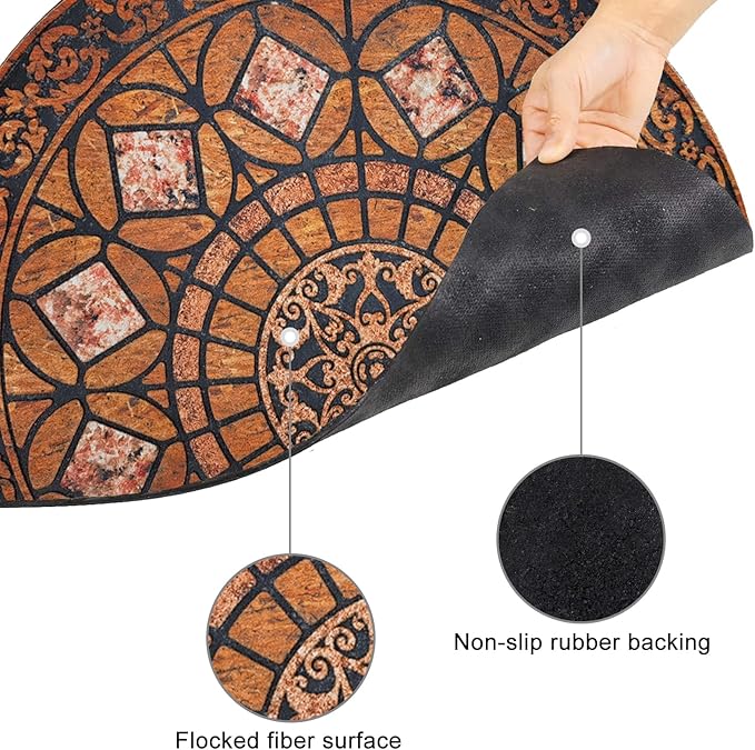 CHICHIC Entrance Door Mat Large 24 x 36 Inch Entry Way Doormat Front Door Rugs Outdoors Heavy Duty Welcome Mat Non Slip Rubber Back Low Profile for Garage, Patio, High Traffic Area, Orange