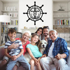 Personalized Ship Wheel Metal Sign, Customized Nautical Wall Decor, Anchor Compass Metal Sign, Family Name Sign, Monogram Wall Decor, Last Name Signs for Home, Housewarming Gift