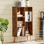 LEYAOYAO 5 Cube Small Bookshelf - 3 Tier Mid-Century