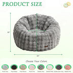 Hobestluk Bean Bag Chair Oversized Bean Bag Chair for Adults Donut-Shaped Large Bean Bag with Spacious Design for Living Room Bedroom or Reading Nook (Bubble Grey)