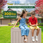 45 Gallon Outdoor Storage Box Waterproof Lockable Resin Deck Box Large, Patio Storage Bin for Pool Accessories Cushion Furniture, Garden Tools, UV-Resistant Outside Delivery Light Coffee