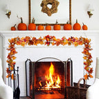 Lvydec 4 Pack Fall Maple Garland - 5.9ft/Strand Artificial Fall Foliage Garland Realistic Maple Leaves Autumn Decor for Home Wedding Halloween Thanksgiving Party (Mixed Color)