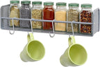 Simple Houseware Wall Mounted Spice Rack, Silver, Set of 2