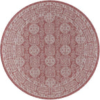 Keen Home Design Terrace Outdoor Round Rug - 8ft Round Washable Indoor/Outdoor Rug for Patio, Kitchen, Balcony, Beach, Garden, Deck and Porch, Size: 7'7" Round