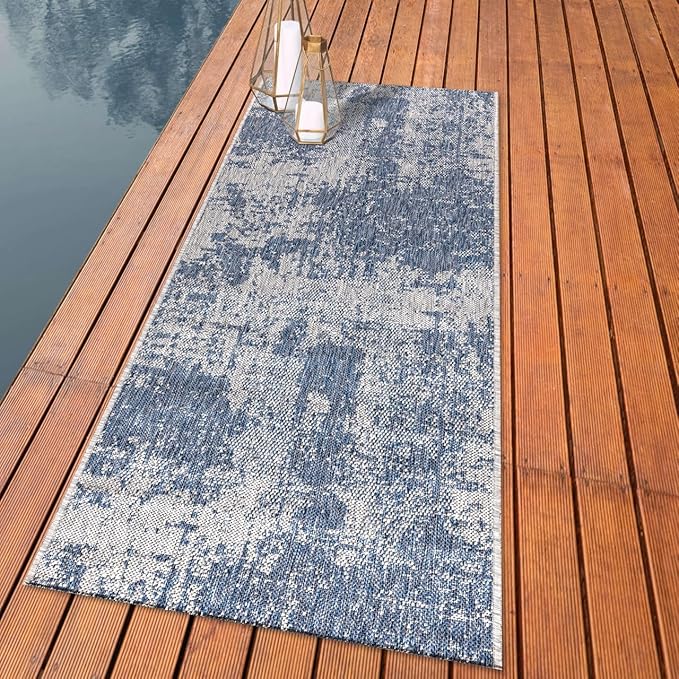 Keen Home Design Terrace Outdoor Runner Rug - 2x12 Washable Indoor/Outdoor Rug for Patio, Kitchen, Balcony, Beach, Garden, Deck and Porch, Size: 2'2"x11'10"