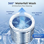 Compact Top-Load Washing Machine, Full-Automatic 1.5 Cu.ft Washer with 10 Water Levels & 8 Wash Programs for Apartment, Home, Dorm and RVs