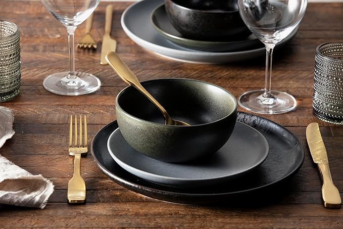 Fortessa Ashton 18/10 Stainless Steel, 20 Piece Flatware Set (Service for 4), Brushed Gold