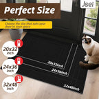 JSEI Entryway Rugs Doormat 20"x32", Non-Slip Dirt Trapper Door Mats Indoor, Washable Absorbent and Stain Resist Welcome Floor Mat for Front Door, Dog Door Mat, Muddy Wet Shoes & Paws, Black