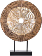 XMGZQ Wood Color Minimalist Round Statue Above Cabinet Decor Kitchen,Modern Decorative Sculpture Home Decorations for Living Room Coffee Table,Shelf Decor Items,Center Pieces Decoration for Table