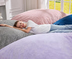 Hobestluk 3 in 1 Bean Bag Chair Giant Bean Bag Chairs for Adults with Velvet Cover Convertible Bean Bag Floor Cushion with Machine Washable Cover for Living Room (Velvet Grey)