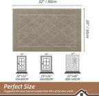 BEQHAUSE Dirt Trapper Door Mat 20" x 32", Doormat Non-Slip Entryway Rugs Washable, Dog Door Mat Stain Resistant and Absorbent Welcome Floor Mat for Front Back Door, Muddy Wet Shoes & Paws, Beige