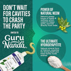 GuruNanda Hydroxyapatite Toothpaste, SLS & Fluoride Free, Whitening Toothpaste - Freshens Breath, Fights Plaque - Natural CocoMint Jasmine Neem, 4.2oz
