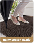 Color&Geometry Front Door Mat Indoor 24"x40", Rugs for Entryway, Non Slip Washable Low-Profile Inside, Entry Mat Entry Rug Door Mat Indoor Entrance, Brown (Rolled-up NO Creases)