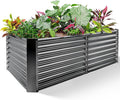 Land Guard 8×4×2 ft Galvanized Raised Garden Bed Kit, Galvanized Planter Raised Garden Boxes Outdoor, Large Metal Raised Garden Beds for Vegetables(Grey)…
