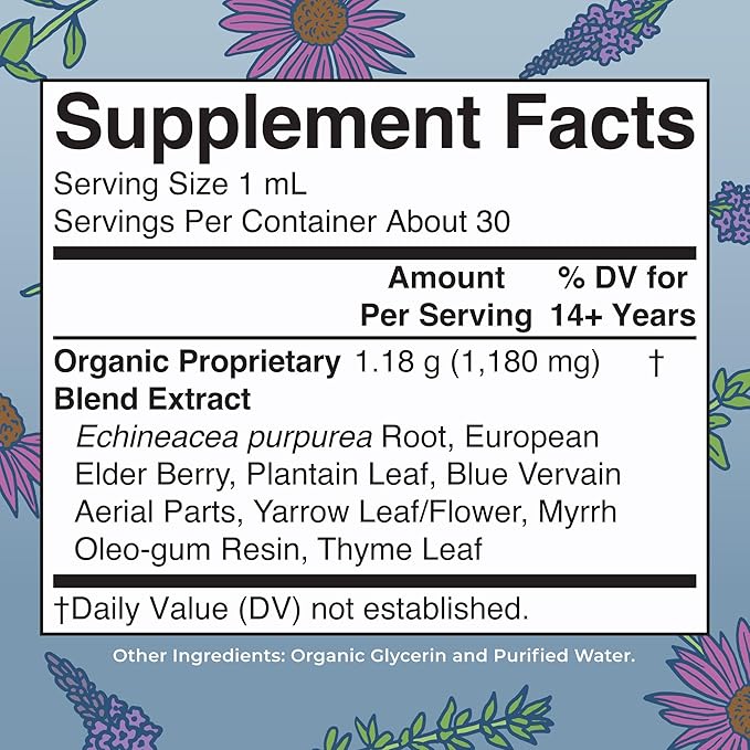 MaryRuth Organics Lymphatic Support Drops | USDA Organic Lymphatic Cleanse Immune Support Supplement| Lymphatic Support with Echinacea & Elderberry | Blue Vervain | Vegan | Non-GMO | 30 Servings