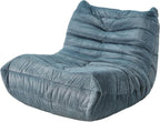Bean Bag Chairs for Adults Giant Bean Bag Chair Memory Foam BeanBag Chair Big Bean Bag Sofa with Filler Faux Fur Fireside Beanbags Lazy Sofa for Living Room Bedroom Dorm Office (Bluegrey Plush)
