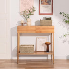 StorageWorks Wicker Storage Baskets, Large and Small Baskets, Handwoven Seagrass Basket for Organizing, Decorative Organizers with Built-in Handles, Set of 2