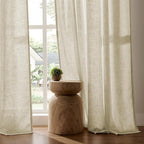 Joydeco Linen Curtains 96 Inch Length 2 Panel Sets,Light Filtering Curtains for Bedroom 37 Inch Wide Living Room Drapes with Back Tabs & Rod Pockets (W37 x L96 Inch, Linen)