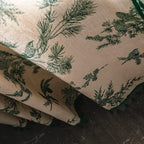 Sutuo Home Boho Curtain 96 Inches Length for Bedroom, Printed Cotton Linen Rod Pocket Semi Blackout Farmhouse Bohemian Tassels Window Treatment for Living Room, 1 Panel 59" W x 96" L, Green Forest
