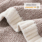 Snuggle Sac Heather Taupe Throw Blanket for Couch, Reversible Super Soft Knitted Blankets Warm Cozy Knit Fuzzy Plush Lightweight Throws for Sofa, Bed, Camping, Picnic, Taupe, 50x60 inches