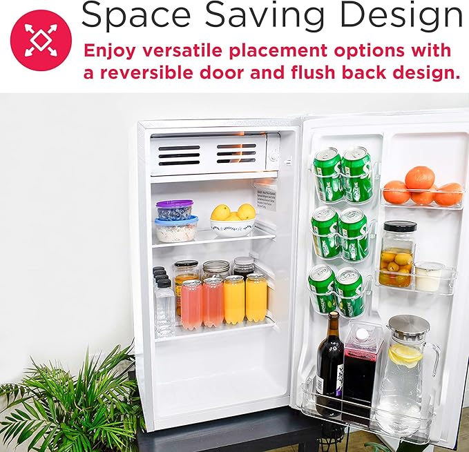 Frigidaire EFR331-WHITE 3.2 Cu ft Eraser Board Mini Compact Dorm Fridge (White)