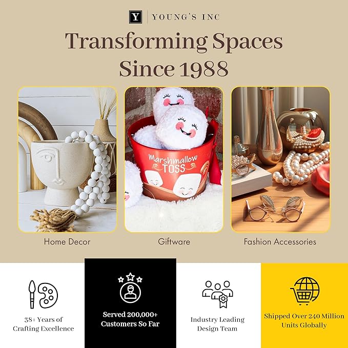 Young's 4 Piece Ceramic Canisters Sets for Kitchen, Country Style Ceramic Containers for Flour, Sugar, Tea and Coffee, Storage Containers with Lids 10.75"