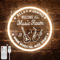 Live Music Neon Sign for Music Studio, Guitar LED Light Up Signs for Wall Decor, 3D Art Dimmable Neon Light USB for Bedroom Game Room Man Cave Party Aesthetics Decor, 12x12 Inch