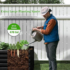 8x4x2 ft Raised Garden Bed, Large Metal Planter Raised Beds, Planters for Outdoor Plants for Vegetables, Flowers, Herbs, Fruits, and Succulents.Black