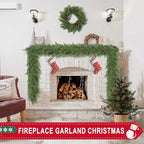 6 Ft Real Touch Christmas Garland,Thick and Lush，Soft Bendable, Lifelike Cedar Garland Realistic, Garlands for Decoration Christmas，Christmas Garland for Mantle,Outdoor Indoor Christmas Decorations