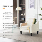 VINGLI Mid Century Modern Accent Chairs Set of 2, Comfy Armchair Chenille Sofa Upholstered Side Reading Chair for Living Room, Bedroom, Play Room, Apartment, Office