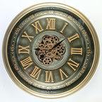 32'' Inch Real Moving Gear Wall Clock Ireland Line (Brass Antique, 32 inches (80 cm))