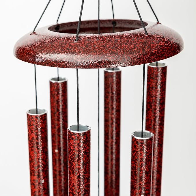 Corinthian Bells by Wind River - 30 inch Ruby Splash Wind Chime for Patio, Backyard, Garden, and Outdoor Decor (Aluminum Chime) Made in The USA