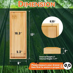Bamboo Drawer Organizer for Kitchen & Bath, Extra Large Stackable Tray for Silverware, Toiletries & Utensils, 2 Pcs, 17" x 6" x 2" (Outer), 16.3" x 5.3" x 1.77" (Inner)