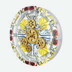 The Gears Clock Wall Clock Italy Collection with Moving Gears (Positano, 10 inch Round)