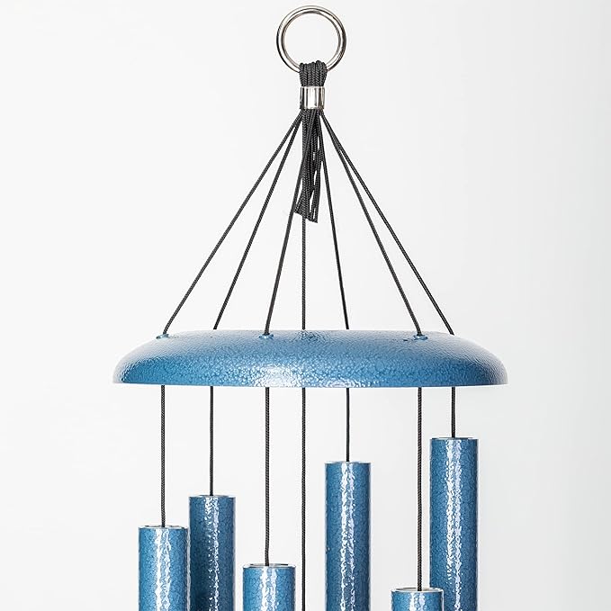 Corinthian Bells by Wind River - 30 inch Sky Blue Wind Chime for Patio, Backyard, Garden, and Outdoor Decor (Aluminum Chime) Made in The USA