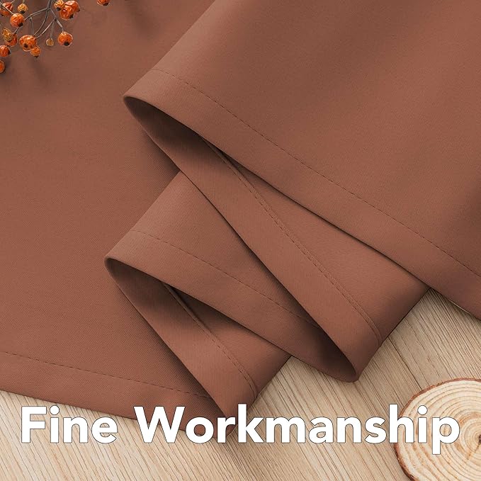 H.VERSAILTEX Room Darkening Curtains for Living Room Light Reducing Thermal Insulated Window Treatment Panels/Drapes Grommet Top 2 Panels (Washed Spice - 52 x 84 Inches)