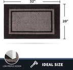 PURRUGS Dirt Trapping Door Mat 20" x 32", Non-Slip/Skid Machine Washable Entryway Rug, Shoes Scraper, Area Rug, Super Absorbent Welcome Mat for Muddy Wet Shoes and Paws, Grayish Brown & Coffee