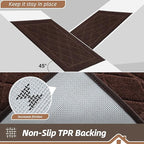 BEQHAUSE Dirt Trapper Door Mat 32" x 48", Doormat Non-Slip Entryway Rugs Washable, Dog Door Mat Stain Resistant and Absorbent Welcome Floor Mat for Front Back Door, Muddy Wet Shoes & Paws, Brown