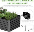 8x4x2 ft Raised Garden Bed, Large Metal Planter Raised Beds, Planters for Outdoor Plants for Vegetables, Flowers, Herbs, Fruits, and Succulents.Black