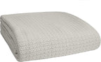 BELIZZI HOME 100% Cotton Bed Blanket, Breathable Bed Blanket Twin Size, Cotton Thermal Blankets Twin, Perfect for Layering Any Bed for All Season, Light Grey