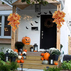 RECUTMS Fall Leaves Fall Decorations for Home Clearance Fall Decor Leaf Fall Decorations Fall Decorations for Home Thanksgiving Decorations Hanging Plants Indoor Artificial Wall Decor(Orange)