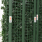 Artificial Boxwood Hedge Divider Wall with Black 201 Stainless Steel Planter Box (60" L X 48" H X 14" D)