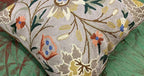 Beige Floral Pillow Cover Taupe Flower Traditional Hand Embroidered Pillowcase Traditional Outdoor Cushion Suzani Couch Flowery Needlepoint Chair Cushion Wool Size - 18x18