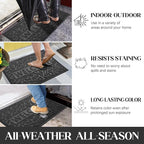 Yimobra Welcome Matt Outdoor 60x36, Waterproof All-Season Front Door Mat, All-Weather Doormat, Sturdy Natural Rubber, Fade Resistant, Low Profile, Easy Clean Patio Porch Entryway Mat, Grey