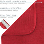 S&T INC. Dish Drying Mat XL, 18” x 24”, Absorbent Microfiber Kitchen Counter Mat, Dish Drying Pad for Dishes, Utensils, Pots and Pans, Extra Large, Red