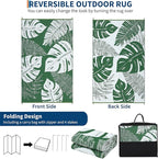 GAOMON Outdoor Rugs 9x18 Waterproof Patio Rug Outdoor Plastic Straw Rug Reversible Camping Mat, Portable RV Picnic Carpet with Bag & 4 Stakes, UV Resistant Outside Carpet for Deck Balcony, Green