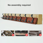 SKOLOO 43-Inch Cherry Wood Coat Rack Wall Mount with 8 Triple Hooks - Ideal for Family Entrances, Classrooms, and Pet Supplies Storage - Perfect Coat Hooks for Wall